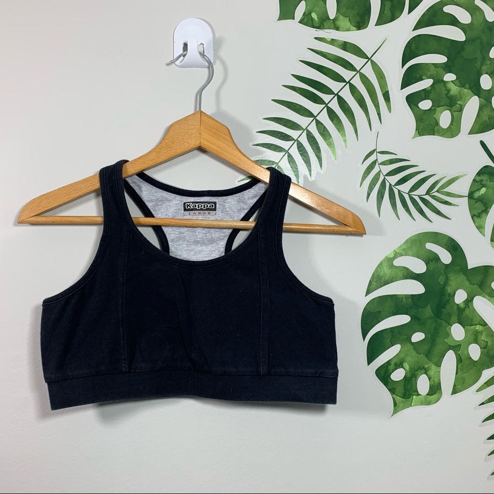 Kappa Wome's Large Black Cropped Sports Bra Top